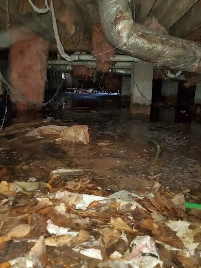 Crawl space flood assessment for Commercial Water Damage Restoration in Maize